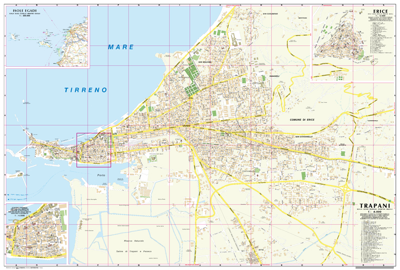 Trapani city map | Sicily | 1: 8,000 | GLOBAL MAP - Roger Lascelles ...